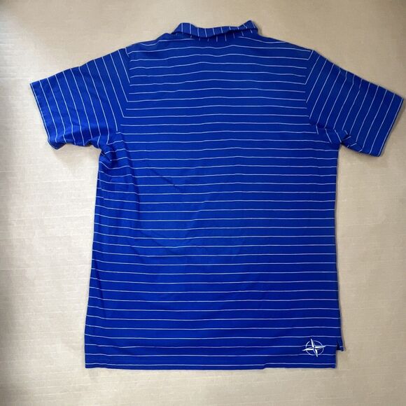 B Draddy Blue Stripe Golf Polo Pima Cotton Men’s Size Medium - Picture 5 of 6